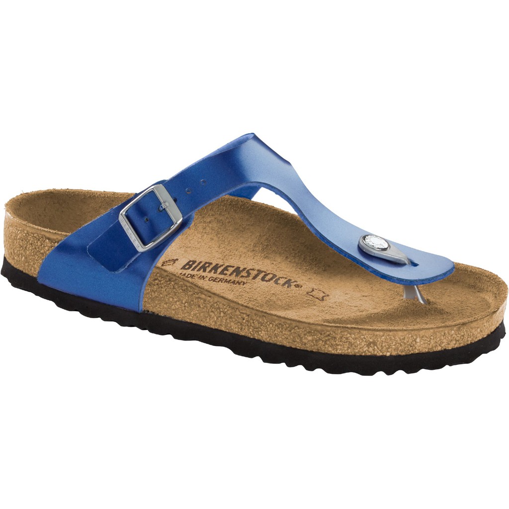 birkenstock gizeh electric metallic ocean