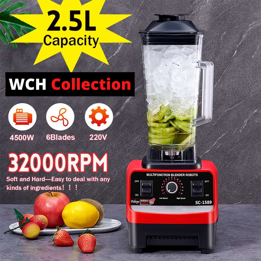 2.5l 4500w ฟรี Bisphenol หนักผสมไฟฟ้าความเร็วสูงเครื่องคั้นน้ำผลไม้เครื่องประมวลผลอาหารน้ำแข็งบด 搅拌机