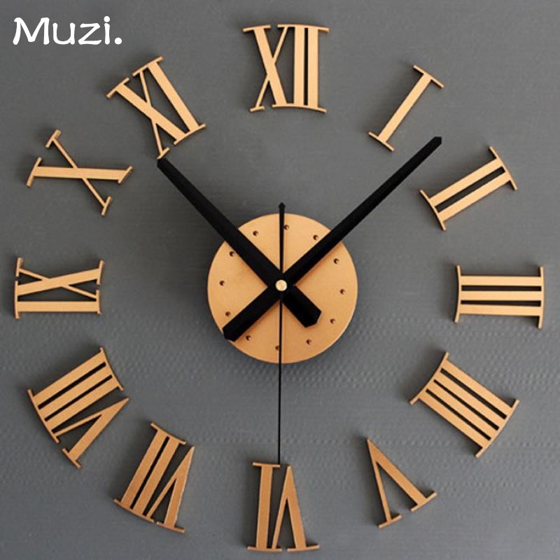 Diy Deluxe 3d Wall Clock Large Size Home Art Deco Ee Malaysia - Art Deco Wall Clock Large