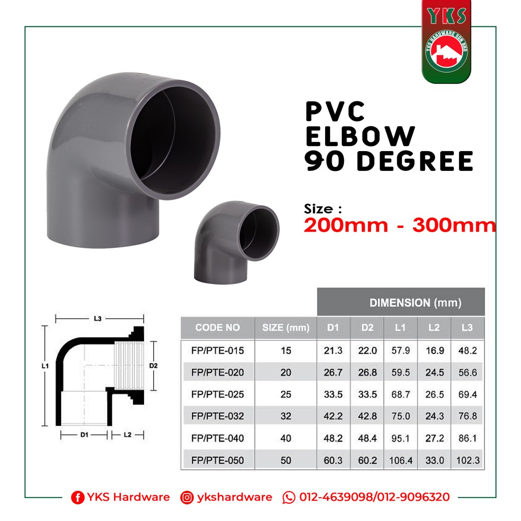 PVC Elbow Degree Mm Mm Shopee Malaysia