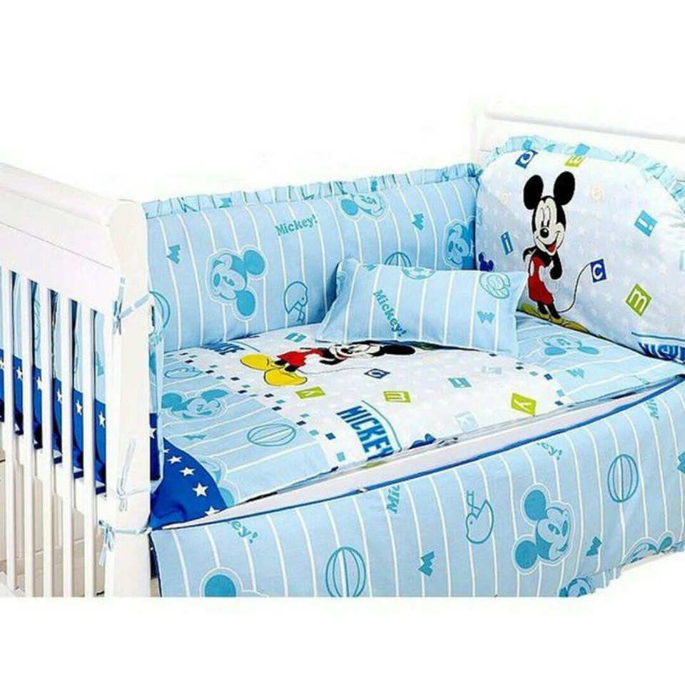 mickey mouse cot bumper set