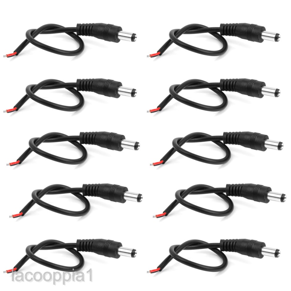 Pop DC 5.5 x 2.1mm Power Plugs Connector Male Right Angle Jack Cords Cable Wires