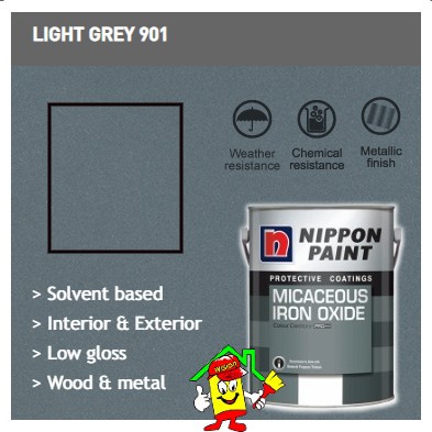901 Light Grey • 1L • Mio • Nippon • Micaceous Iron Oxide • Low Gloss •  Interior & Exterior Wood & Metal | Shopee Malaysia