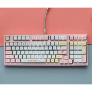 Macaron Keycaps 146 Keys Cherry Profile PBT Sublimation Adapter 104/68/87/980 And Other Layouts mechanical Keyboards
