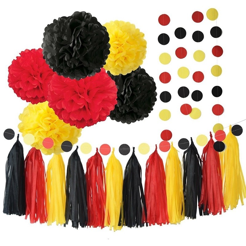 Party Supplies Yellow Black Red Mickey Mouse Birthday Decorations