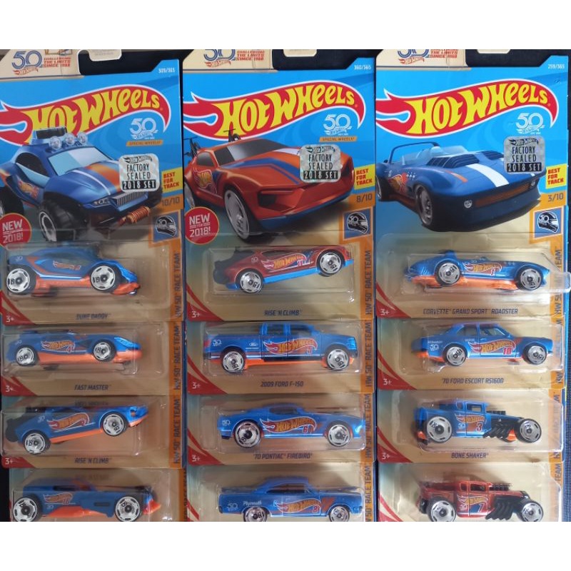 Hot Wheels 2018 Factory Sealed Hw 50th Race Team Series 12pcs Shopee Malaysia