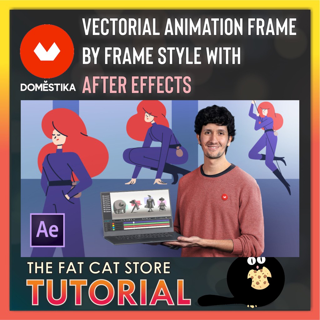 FULL TUTORIAL] 💻⌨📁 DOMESTIKA - VECTORIAL ANIMATION FRAME BY FRAME STYLE  WITH AFTER EFFECTS 💻⌨📁 | Shopee Malaysia