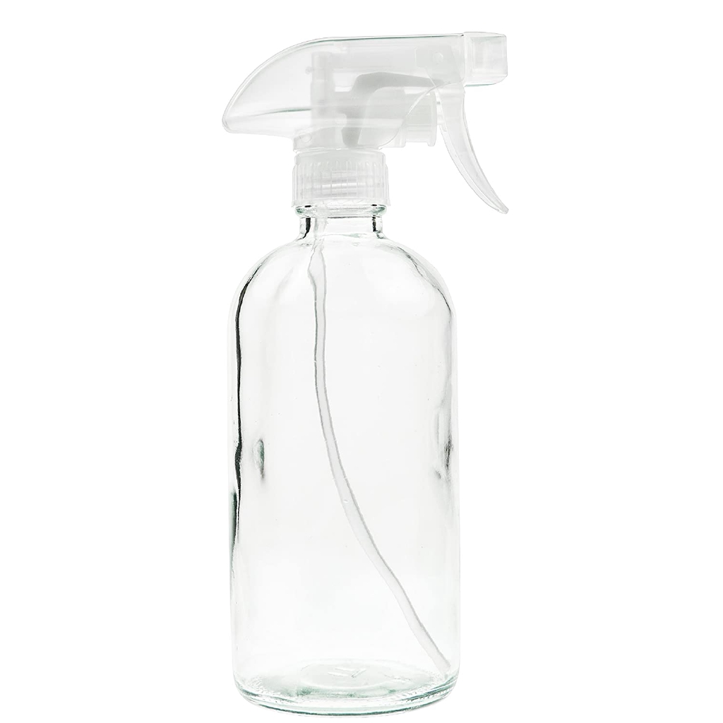 clear glass spray bottle