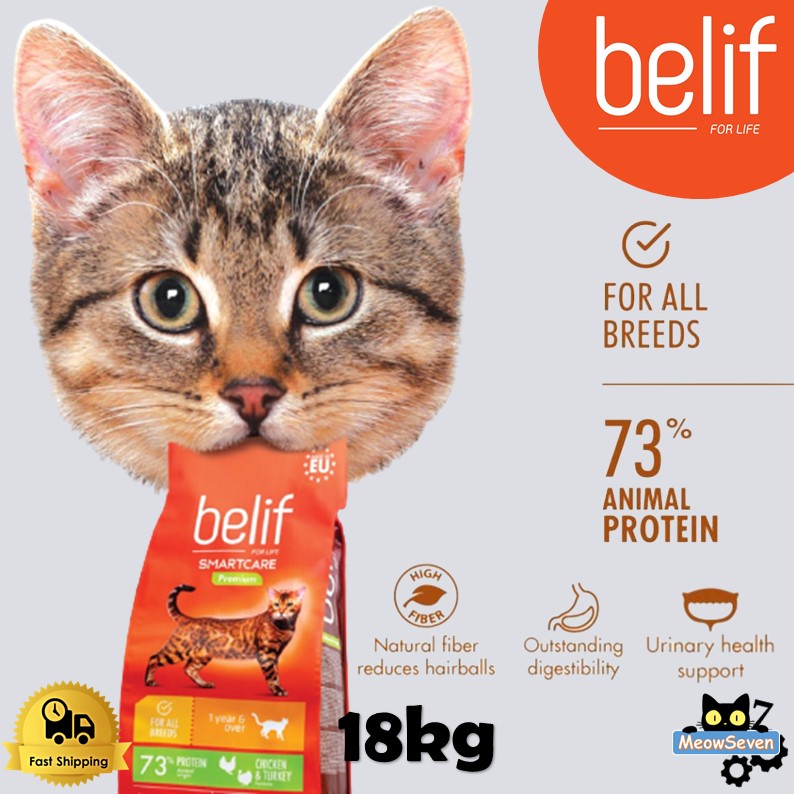 Belif Adult Cat Food 18KG Chicken Turkey Premium Cat Food All Breed Cat