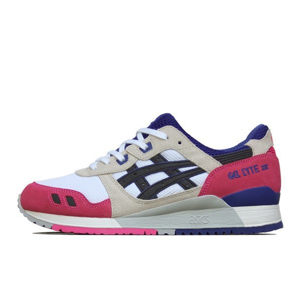 asics gel lyte iii white black pink