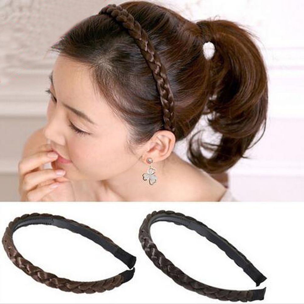 Women Braided Headband Twisted Wig Headband Hair Bands Hair Accessories Shopee Malaysia