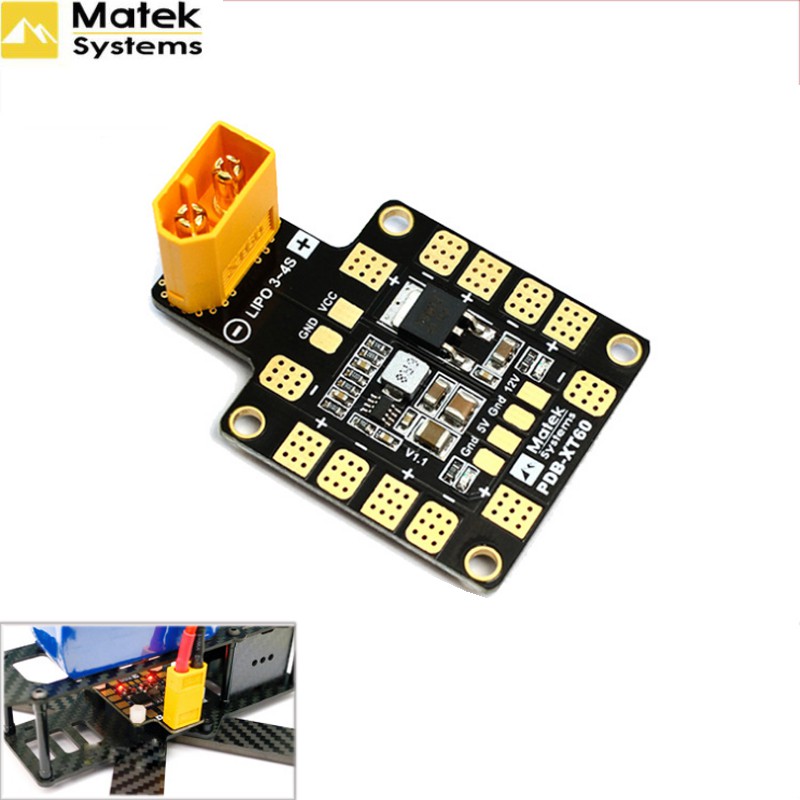 Matek PDB XT60 W// Dual BEC 5V /& 12V 2oz Copper For RC Helicopter Quadcopter Toys