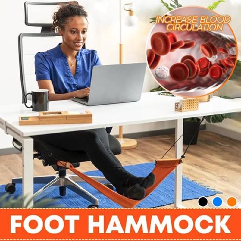 Adjustable Mini Foot Rest Stand Office Desk Feet Hammock For Home