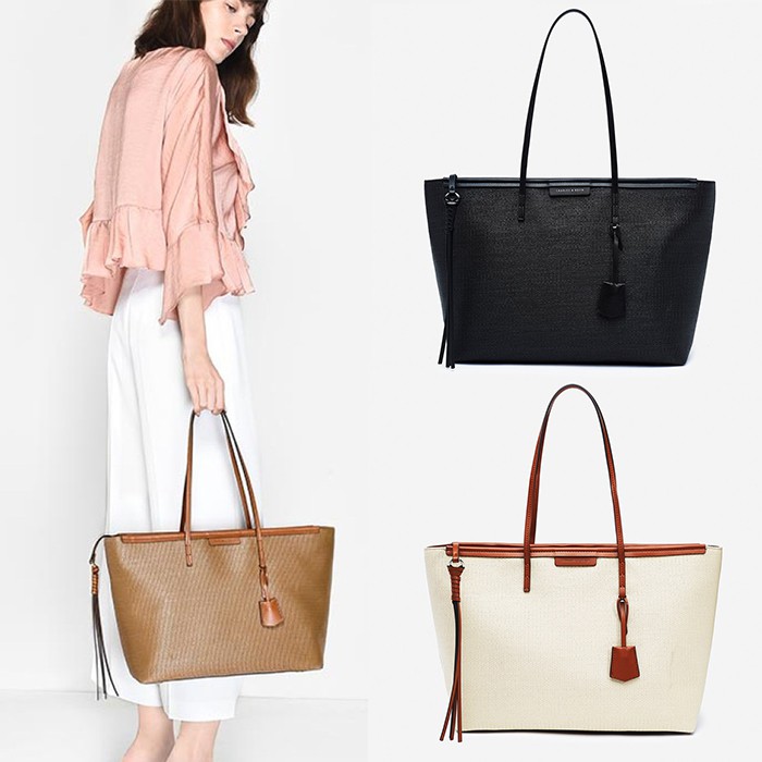 charles and keith textured tote bag