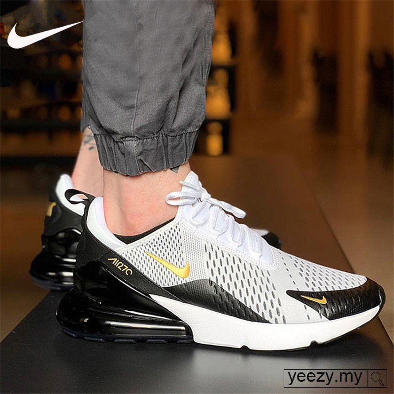 air max 270 black and white and gold