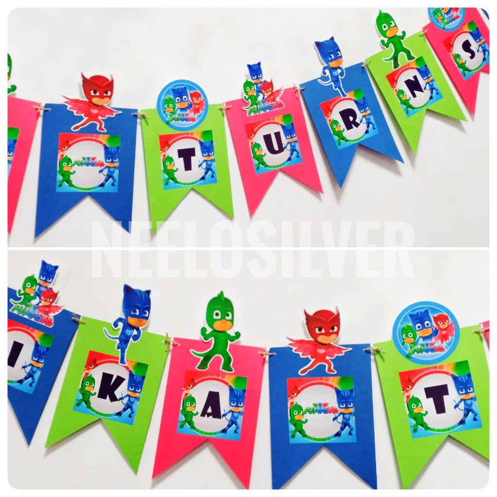 Pj Masks Theme Flag Banner For Birthday Party Read Details 1st Shopee Malaysia - roblox theme flag banner for birthday party shopee malaysia