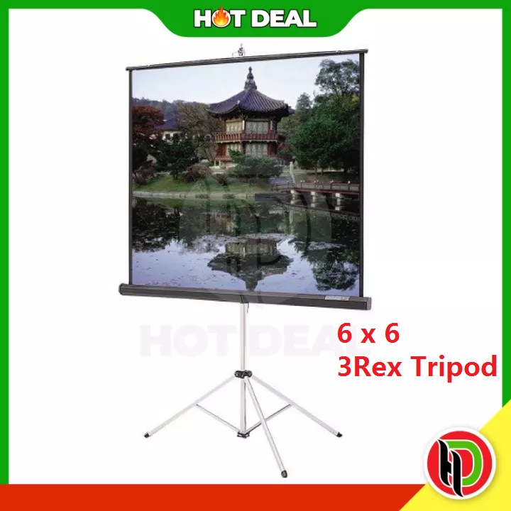 Hotdeal 3REX 6x6 ( 70" x 70 " ) Tripod Projector Screen - 6x6 Tripod ...