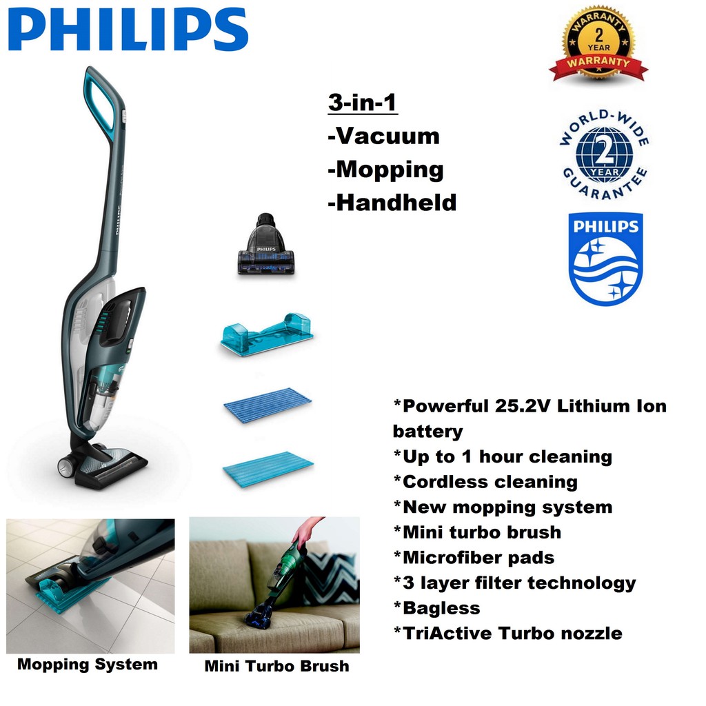 Philips Cordless Rechargeable 3in1 Vacuum Cleaner (FC6409) Shopee Malaysia