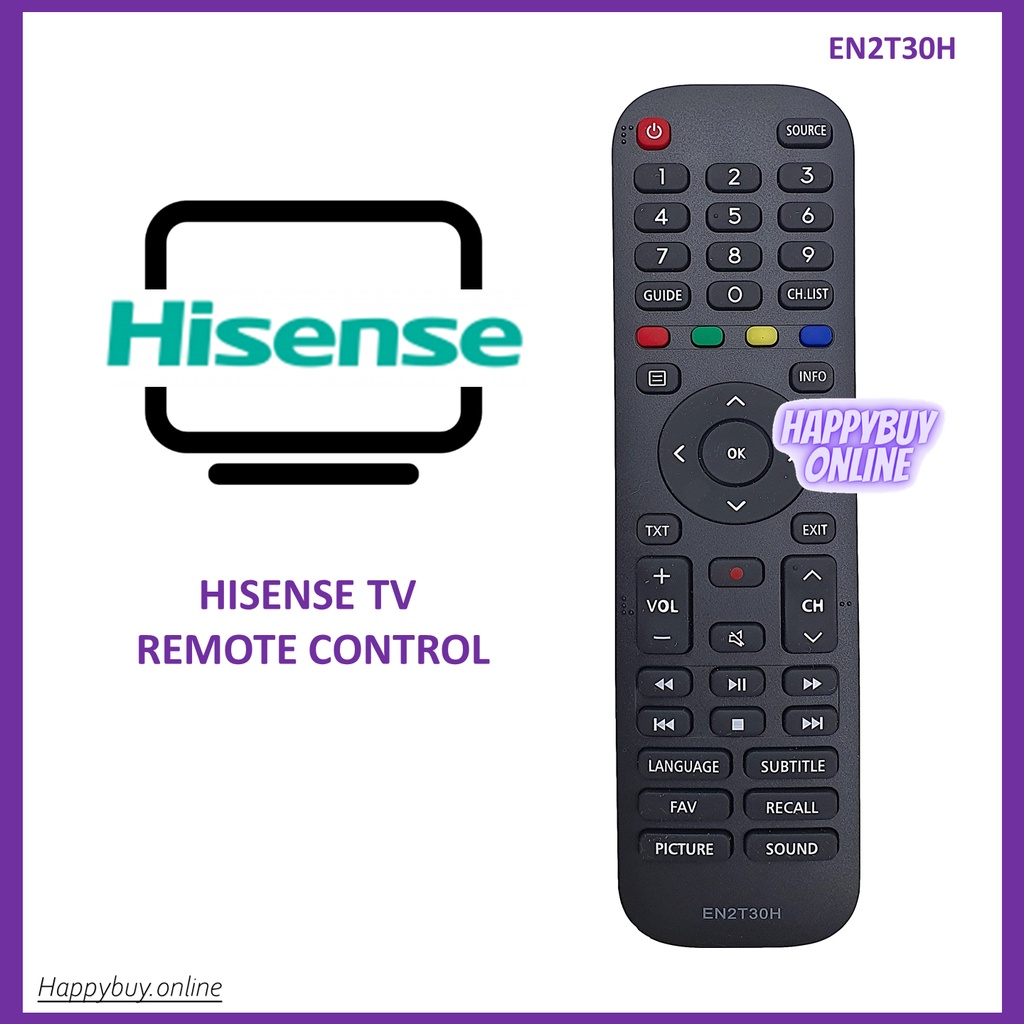 Hisense LED TV Remote Control EN2T30H Hisense Replacement Remote