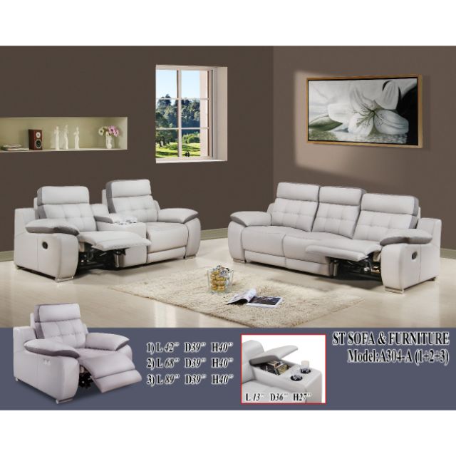 Recliner Sofa Set 1 2 3 Adjustable High Quality Casa Leather With Arm Box Ee Malaysia - 3 Seater Recliner Sofa Malaysia
