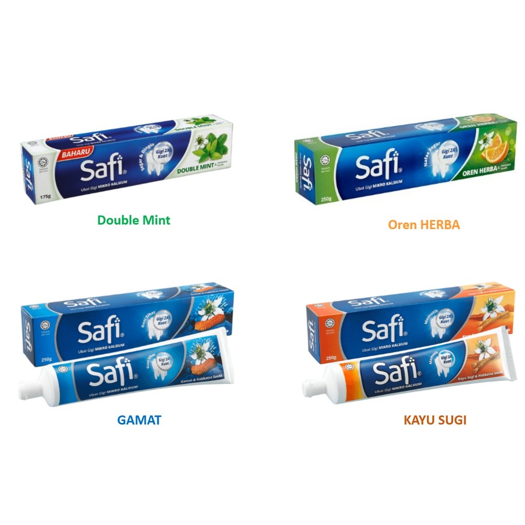 [READY STOK MALAYSIA] SAFI UBAT GIGI TOOTHPASTE GAMAT KAYU SUGI OREN