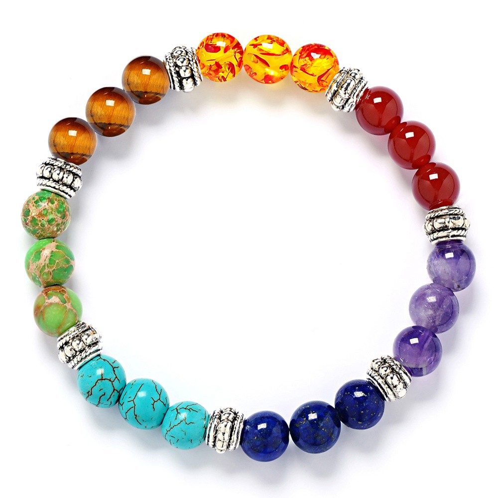 Handmade Your Own🧘🏻🏝️ 7 CHAKRA Healing Balance Beads Bracelet 8mm Yoga ...