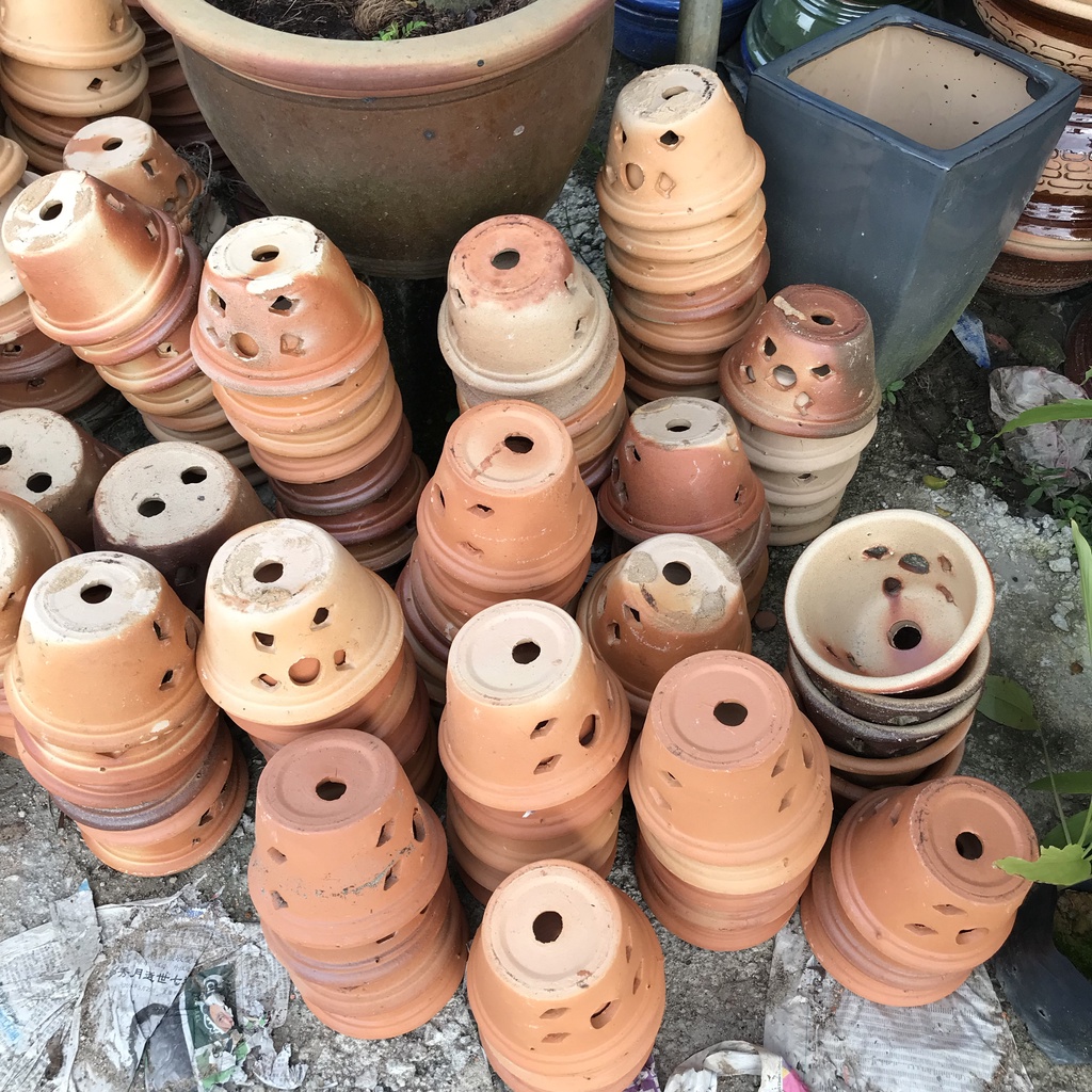 Orchid Clay Pots Pasu Bunga Orkid Tanah Liat Wood Burning Ceramic ...