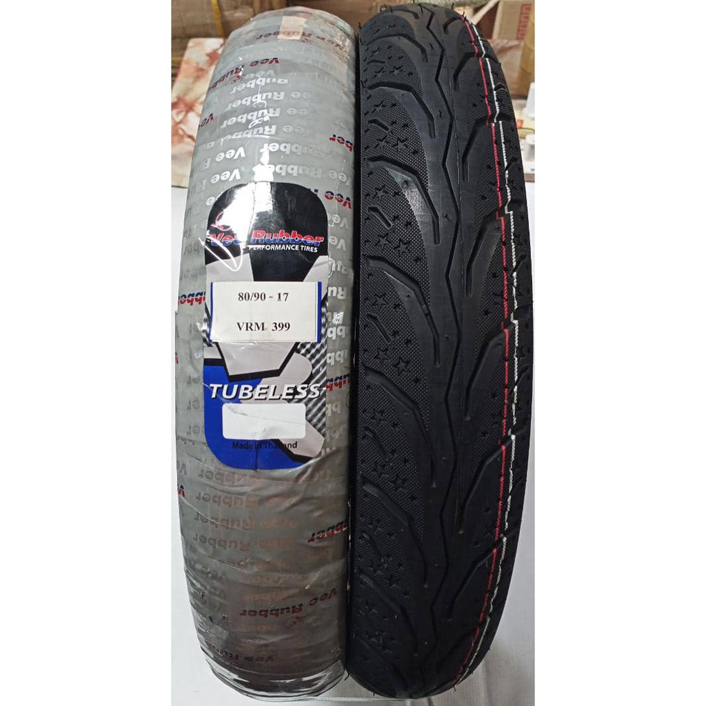 (TYRE 2023) TYRE MOTORCYCLE VEE RUBBER 80/90X17 (TUBELESS TYPE) (VRM399) (CL) BUNGA TAJAM DIAMOND