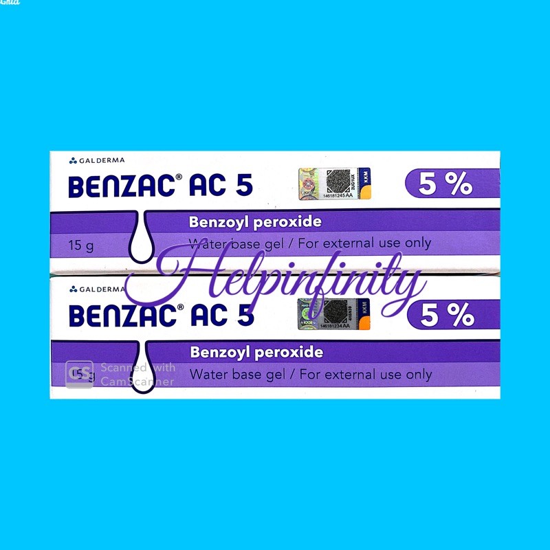 Galderma Benzac Ac 5 Water Base Gel 2x15g 15g Benzoyl Peroxide 5