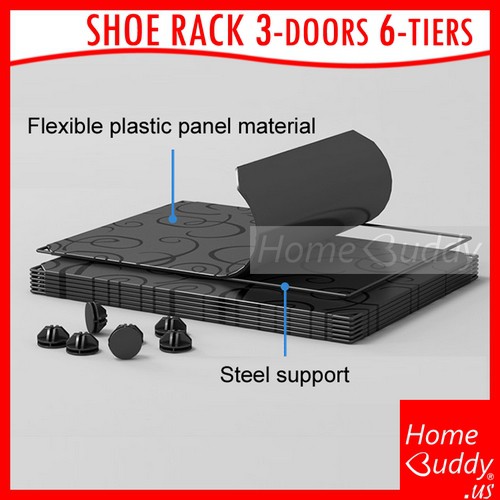 Shoe Rack Flexible Plastic Panel Large 18 To 24 Pairs Of Shoes