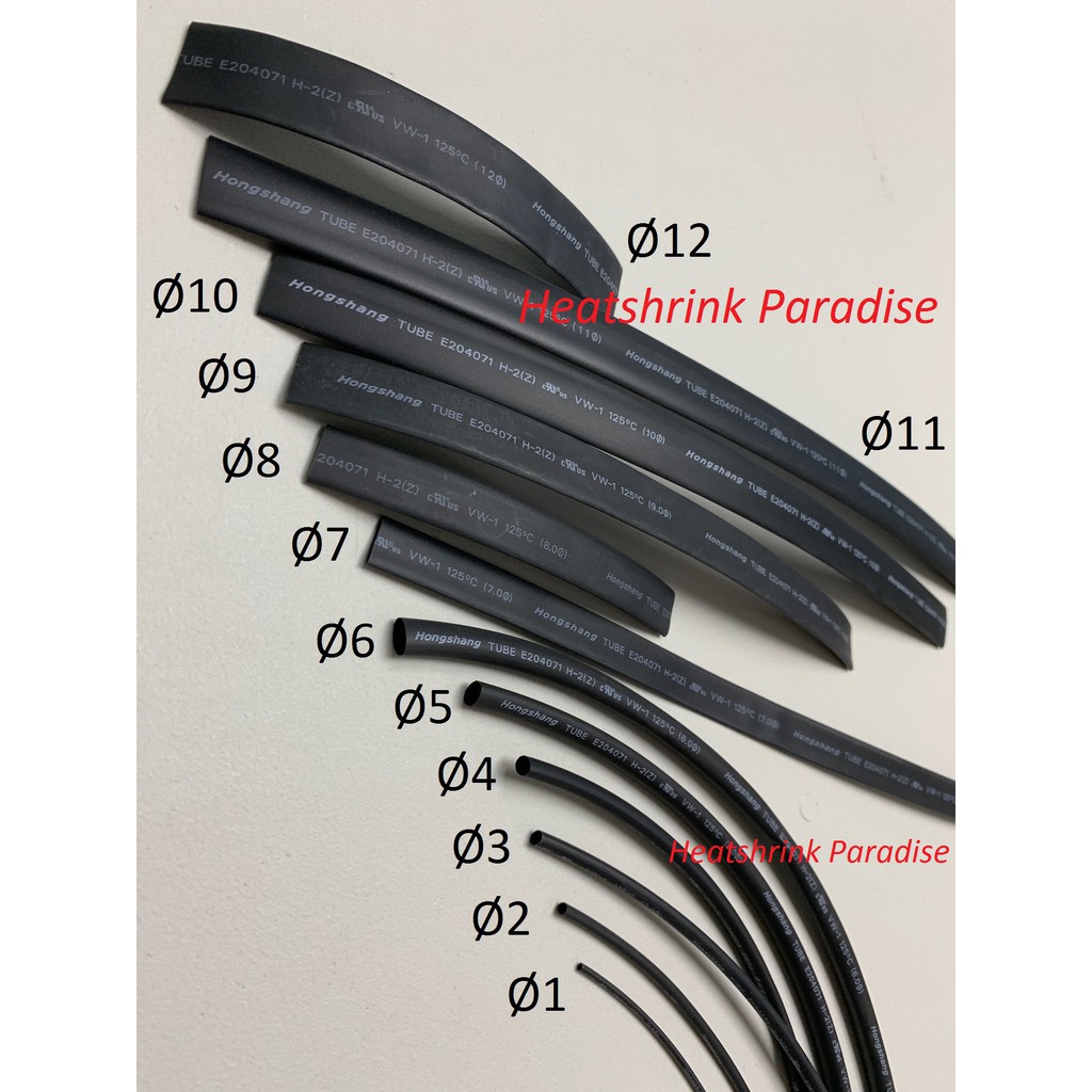 Heat Shrink Tube 2:1 Electrical Sleeving Tubing Cable Wire Heatshrink Ø1mm~50mm