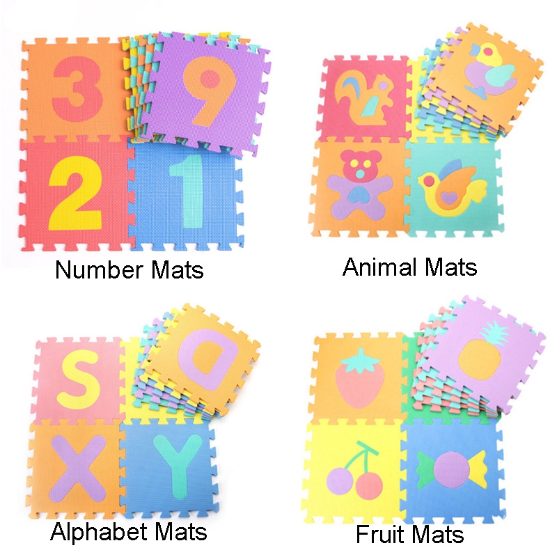 10pcs New Bron Baby Kids Soft Eva Foam Play Mat Alphabet Numbers