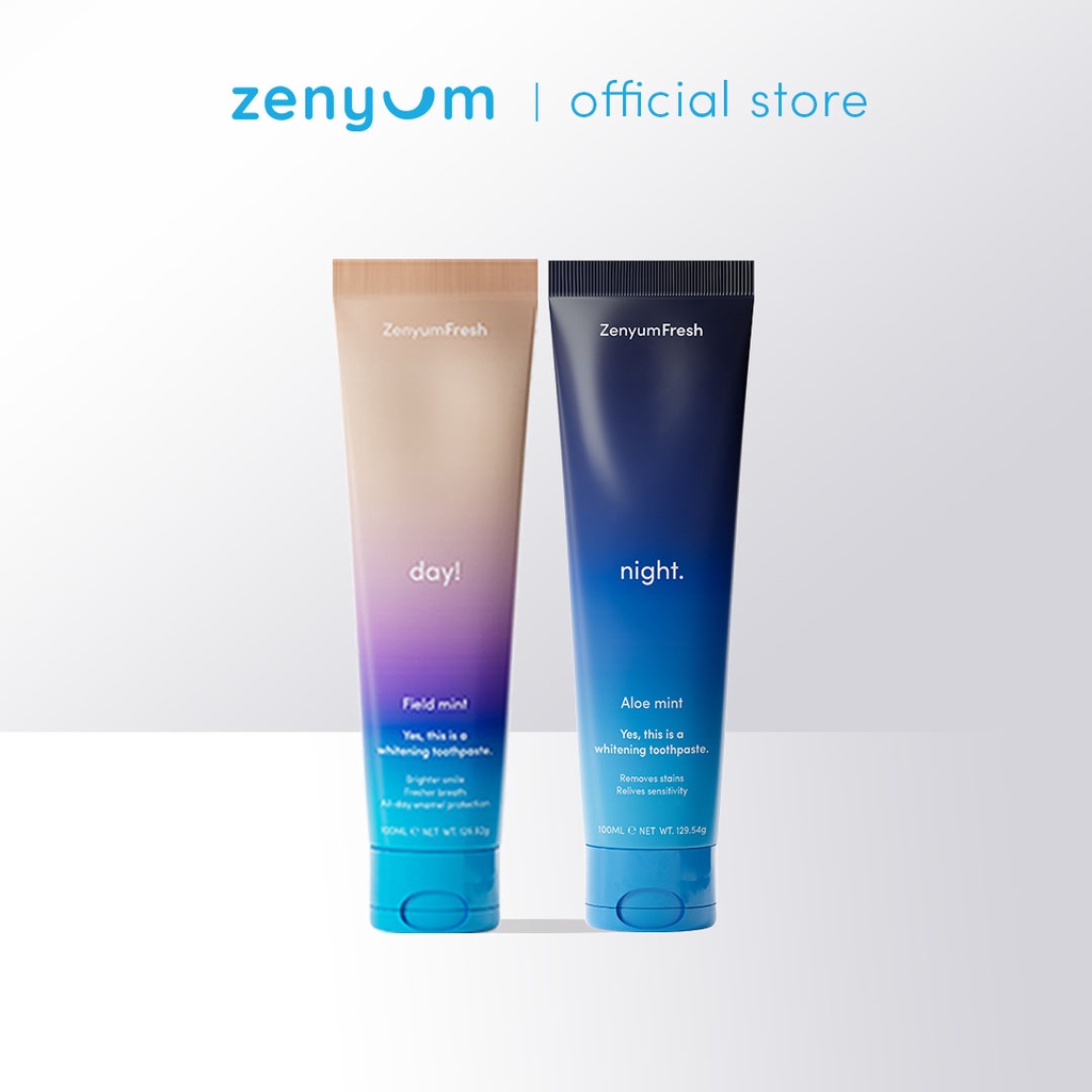Zenyum Fresh Day! or Night. Toothpaste 100ml (Alcohol Free/Teeth Whitening/ Sensitive Relief