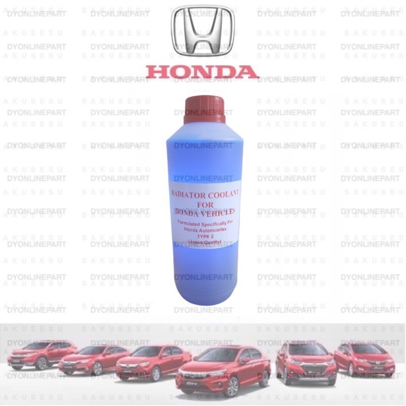 OL9999011 Honda Type2 AntiFreeze Coolant Blue (1L) Honda CITY JAZZ CIVIC BRV HRV CRV