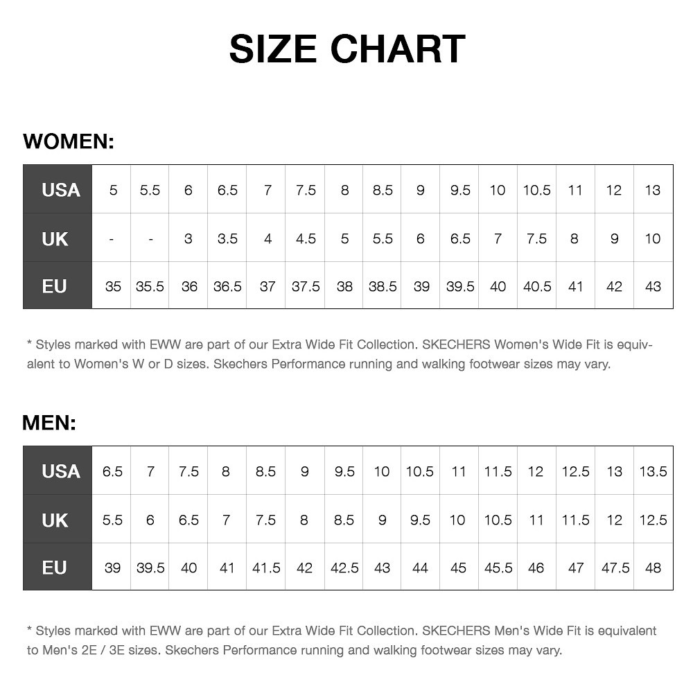 skechers malaysia size chart