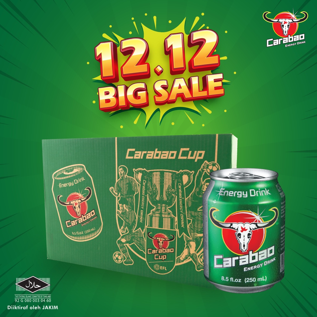 [HALAL] Carabao Energy Drink Original 24 x 250ml / Minuman Tenaga