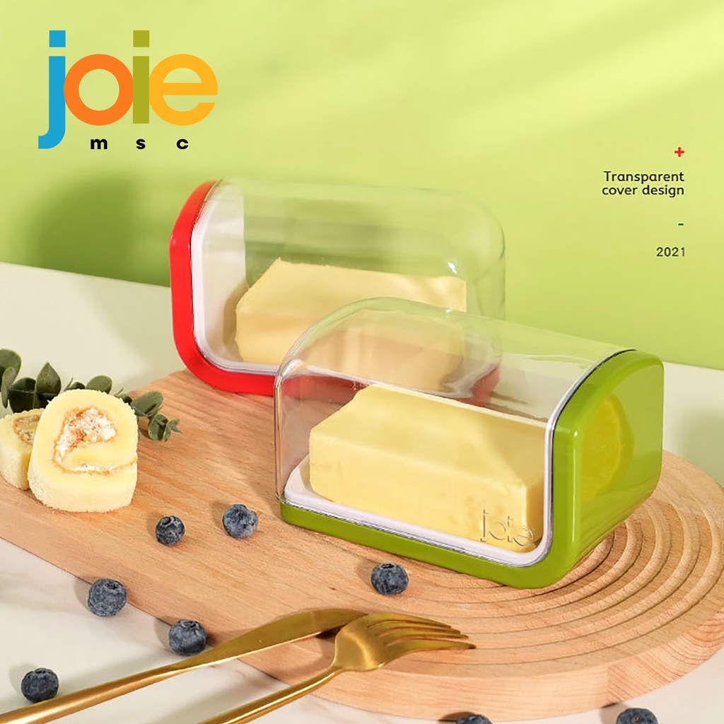 JOIE Cheese Storage Tray Butter Dish Container Box Transparent Plastic