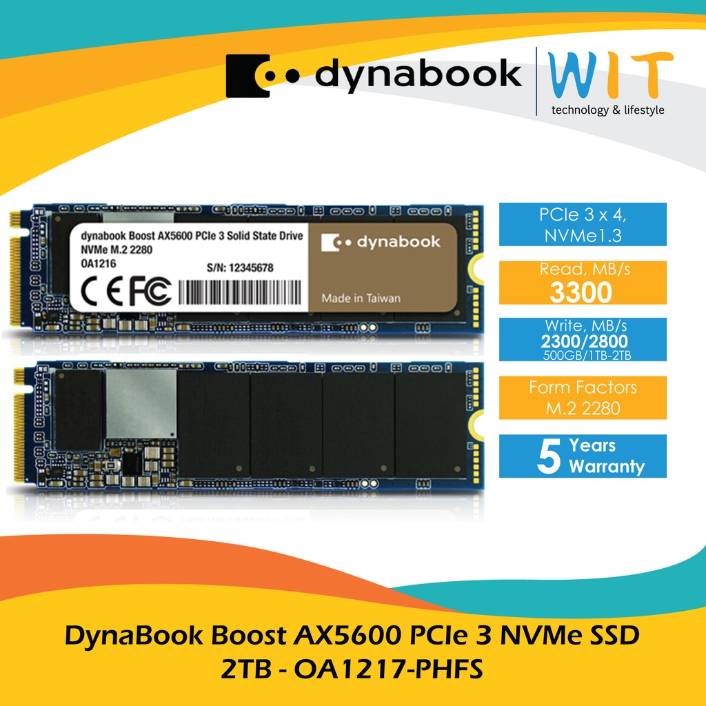 DynaBook Boost AX5600 PCIe 3 NVMe SSD 500GB/1TB/2TB