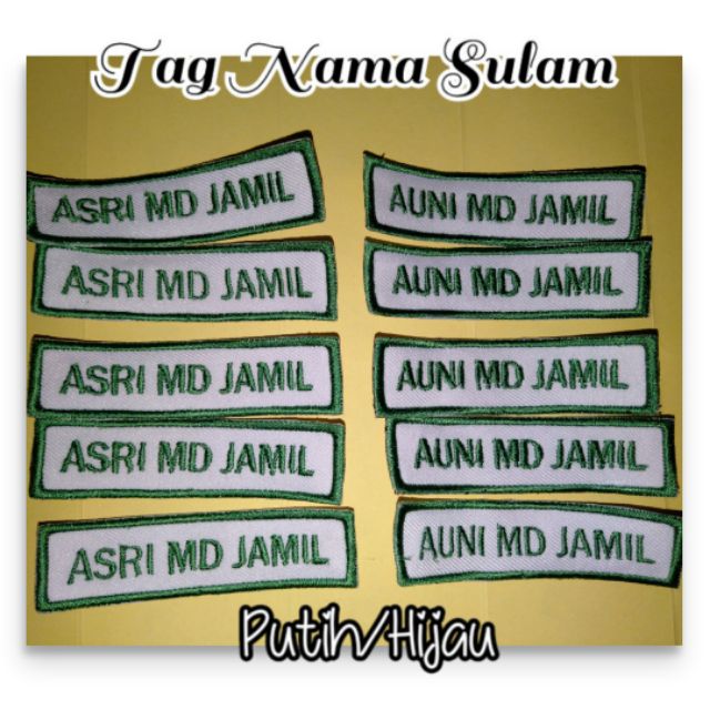 tempah name tag online