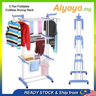 3 Tier Foldable Clothes Hanging Rack Drying Rack Penyidai 3 Tier Foldable Clothes Hanging Rack Drying Rack Penyidai