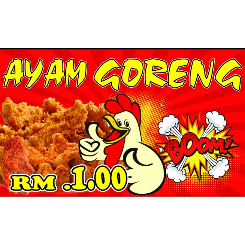 Contoh Banner Ayam Goreng Rm 1