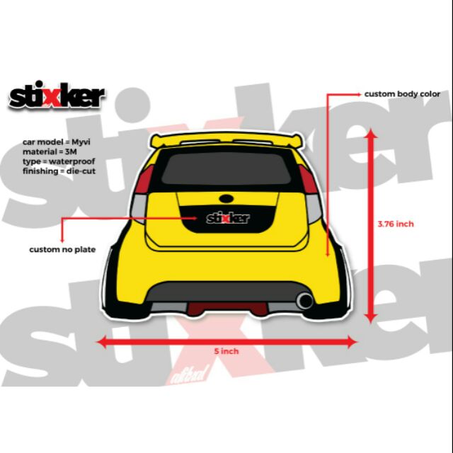 Design Sticker Kereta Myvi