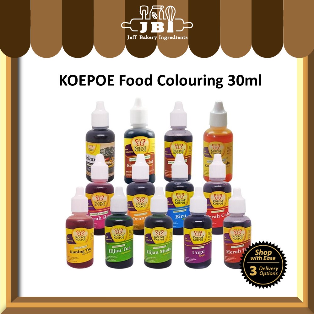 KOEPOE Food Colouring Water based 30ml [Best seller] Coloring