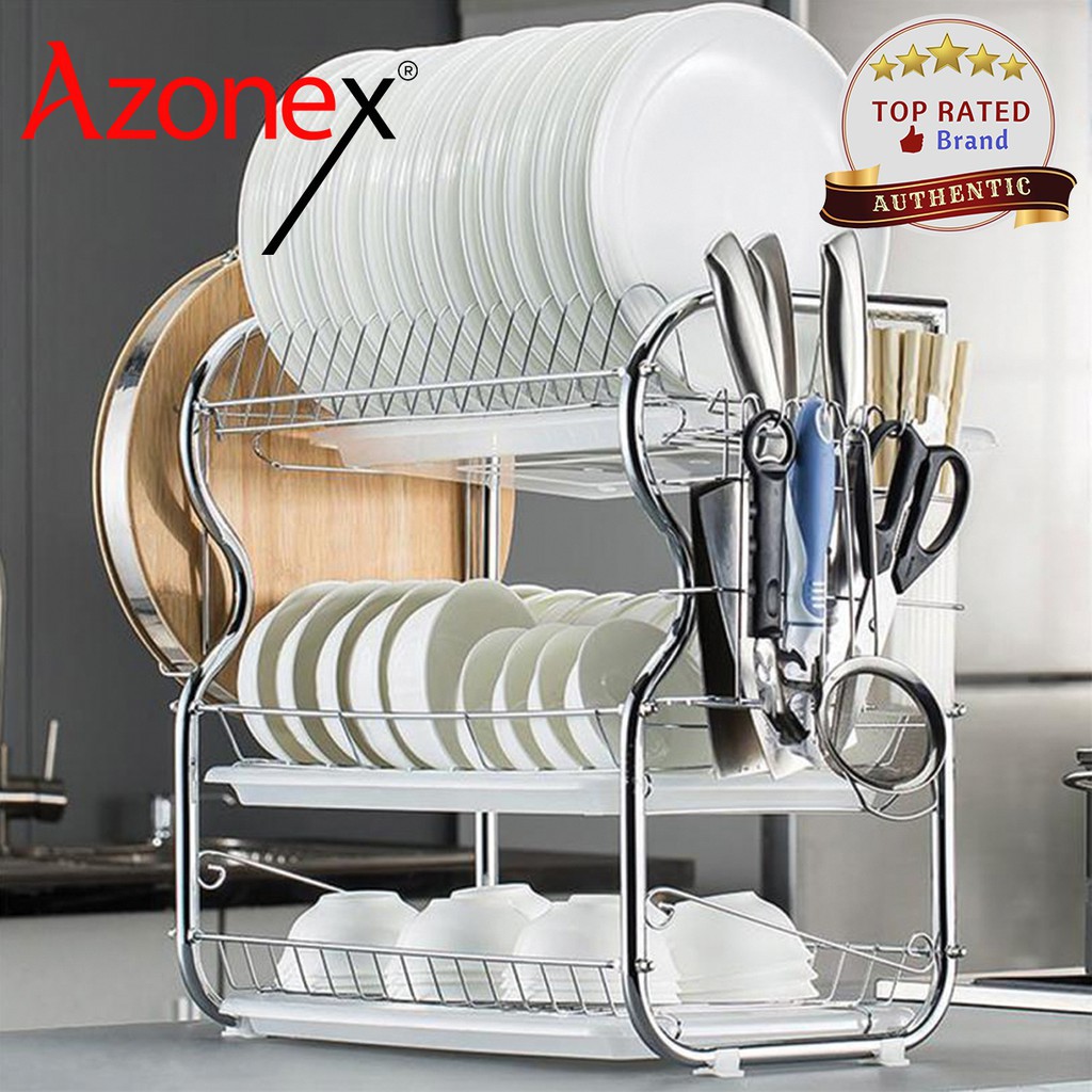 Rak Pinggan Dish Rack Stainless Steel Dish Drainer Rak Pinggan Mangkuk ...