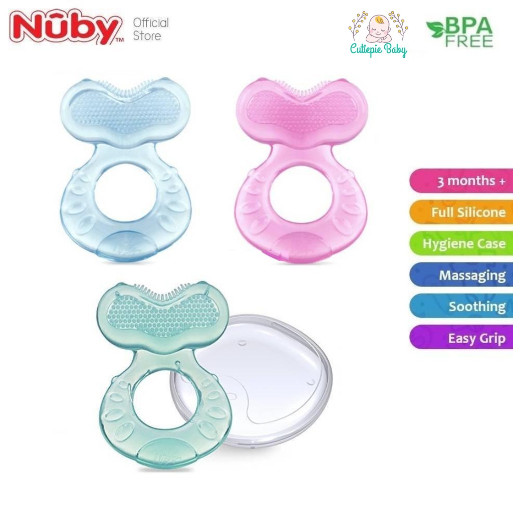 Nuby Comfort Silicone Fish Shape Teether with Case | Shopee Malaysia