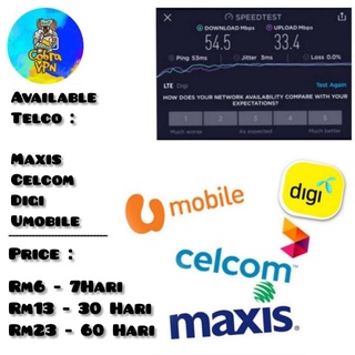🔥• CELCOM • MAXIS • DIGI • UMOBILE •🔥UNLIMITED DATA FOR MALAYSIAN USER‼️