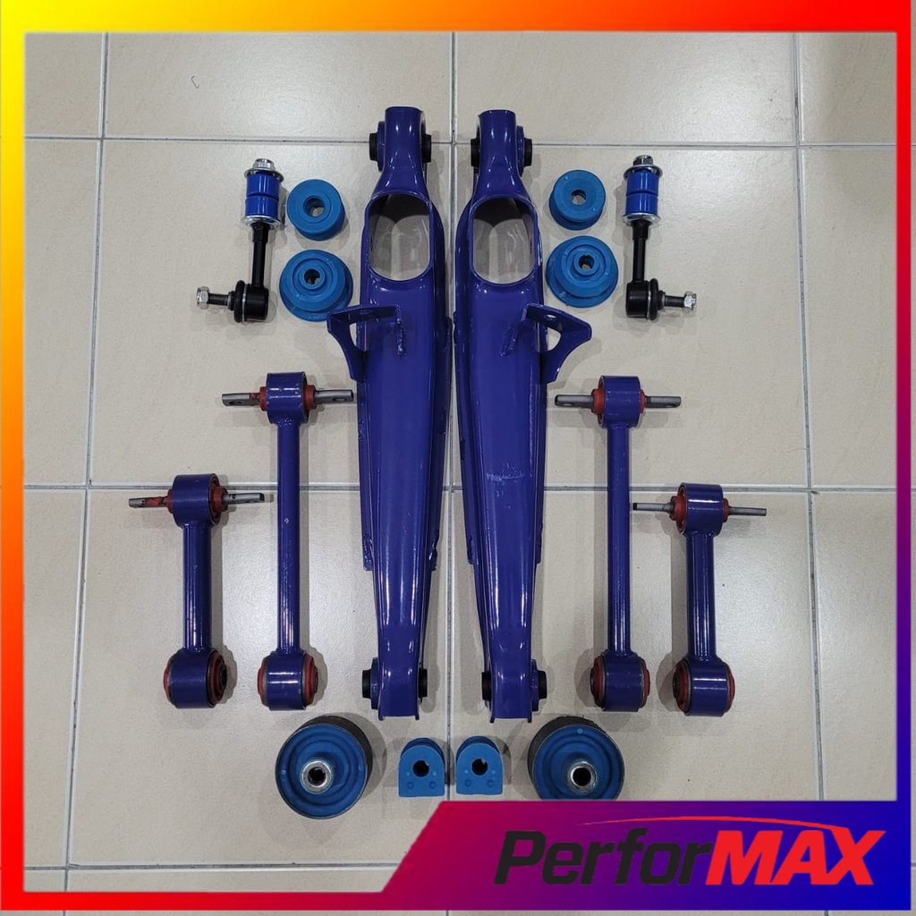 16 ITEM / FULL SET HEAVY DUTY (BLUE) = WIRA WAJA GEN2 PERSONA REAR LOWER UPPER TRAILING ARM BUSH