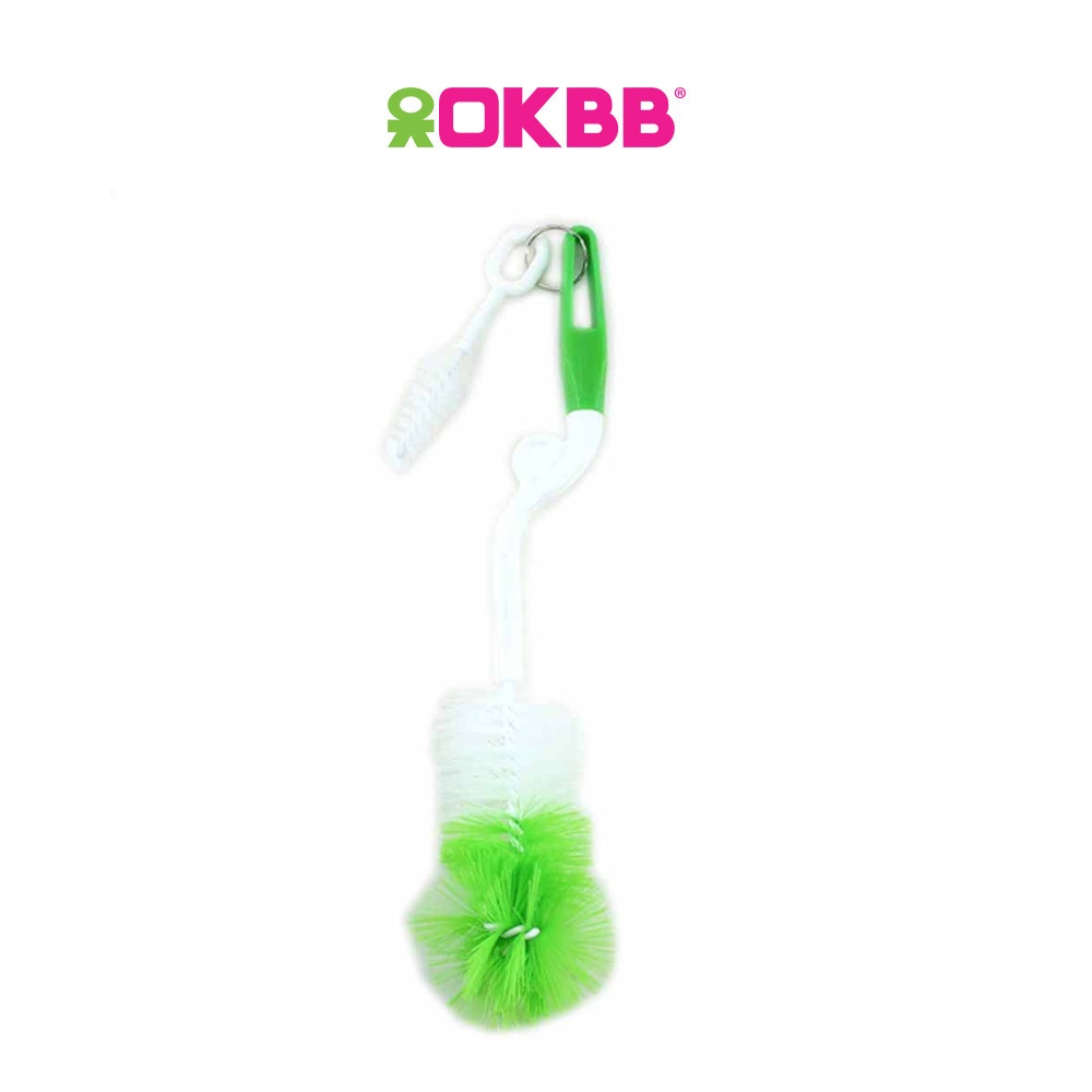 OKBB 2-IN-1 Baby Bottle Cleaner And Teat Brush Feeding Essentials Accessories BB202