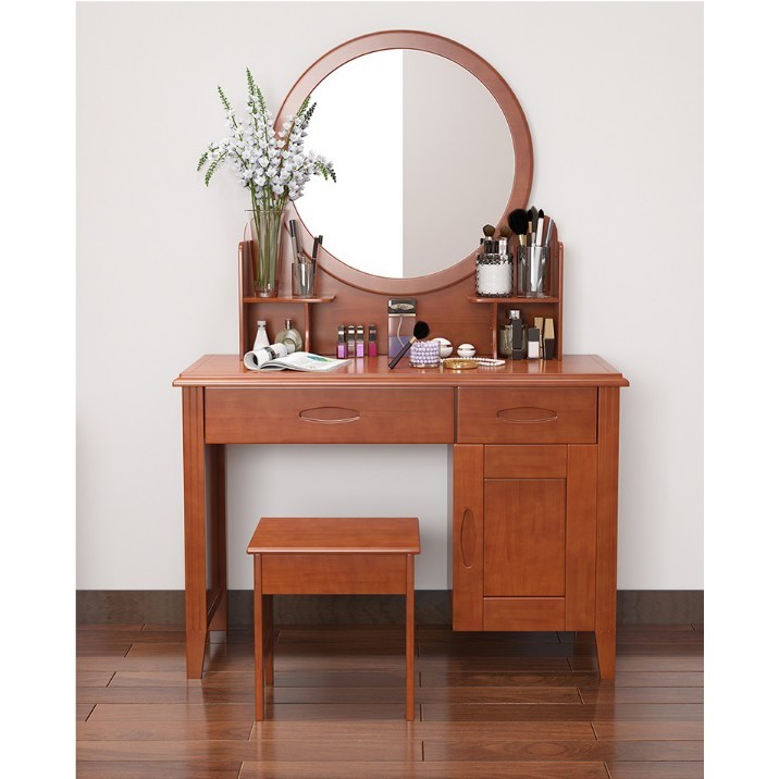 106x45x155cm Wooden Comb Dressing Table, Multi Coloured Dressing Table Chair