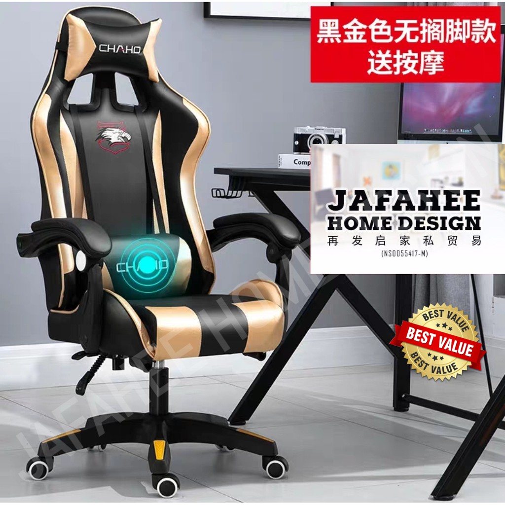 ◕♝✼JFH (NO REST LEG) Racing Video Gaming Chair Ergonomic Backrest Office LR  Like Regel Kerusi Gamer Free Massage Pillow | Shopee Malaysia